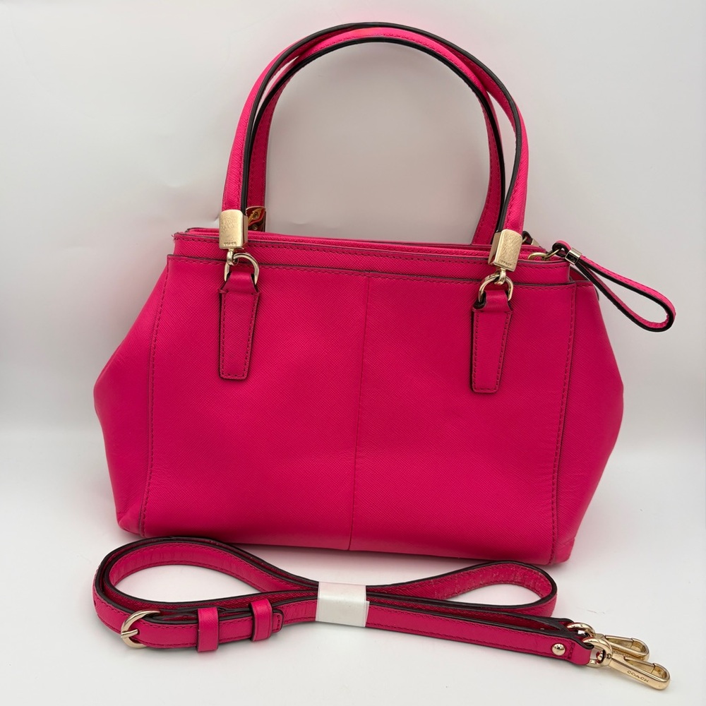 COACH Madison Mini Christie Carryall Satchel with Crossbody Strap in Hot Pink - Picture 2 of 13